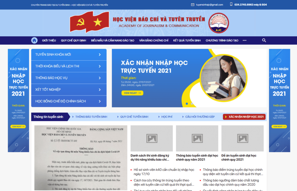 Thông tin chi tiết về Cổng Thông Tin Sinh Viên AJC